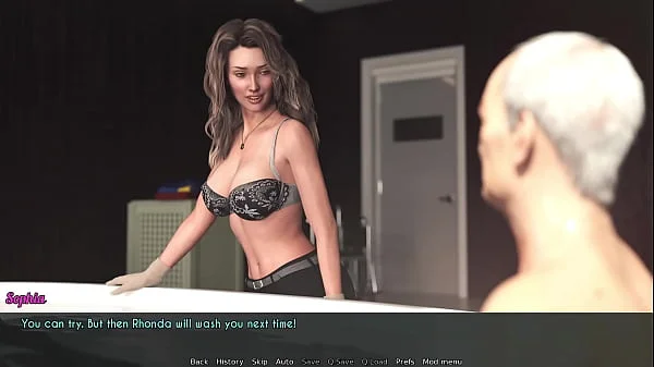 A Wife And StepMother (AWAM) #19a - Washing old Gents - 3D game, HD porn, 1080p