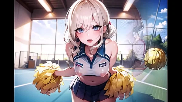 Hot Anime Cheerleader Motivating You Transparent Cloth (with pussy masturbation ASMR sound!)