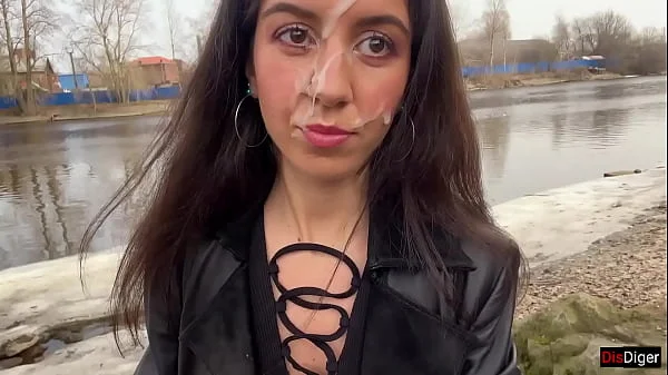 Cum on a girl's face so she could walk through the park covered in sperm and shock people - Cumwalk